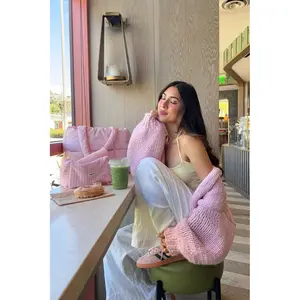 Sorbet Pink Chunky Cardigan