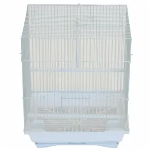 YML Group  13.3 x 10.8 x 16.5 in. Flat Top Medium Parakeet Cage, White