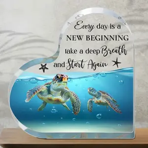 Acrylic Desktop Turtle Design, Perfect Birthday Gift for Bedroom Kitchen Living Room Home Office Decor, Unique Acrylic Artwork, Acrylic Plaque Decor, Acrylic Desktop Decoration