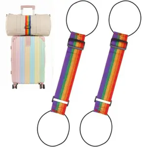 2 Pack Luggage Straps for Suitcases, Heavy Duty Adjustable Travel Belts with Quick Release Buckle, Suitcase Accessories for Easy Identification