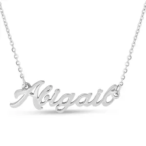 Classic Name Necklace Abigail in Gold or Silver Eco Brass 16 Inch Chain Dainty Female Jewelry Ready to Ship