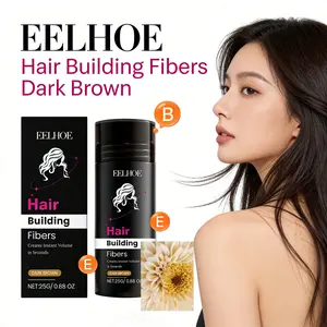 EELHOE Hair Building Fibers Dark Brown Hair Styling Powder, Hair Thickening Powder - Keratin & Niacinamide Instant Hair Volume Powder for Thinning Hair