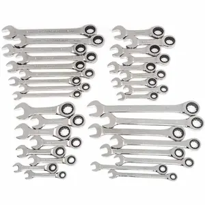GearWrench 85034 34 Pc. 72-Tooth 12 Point Standard & Stubby Ratcheting Combination SAE/Metric Wrench Set