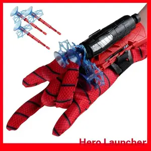 Spider Web Launcher Glove Set, & Blue Hero Props, Fun Interactive Party Decorations, Model Xinghao T202, No Ca Prop 65