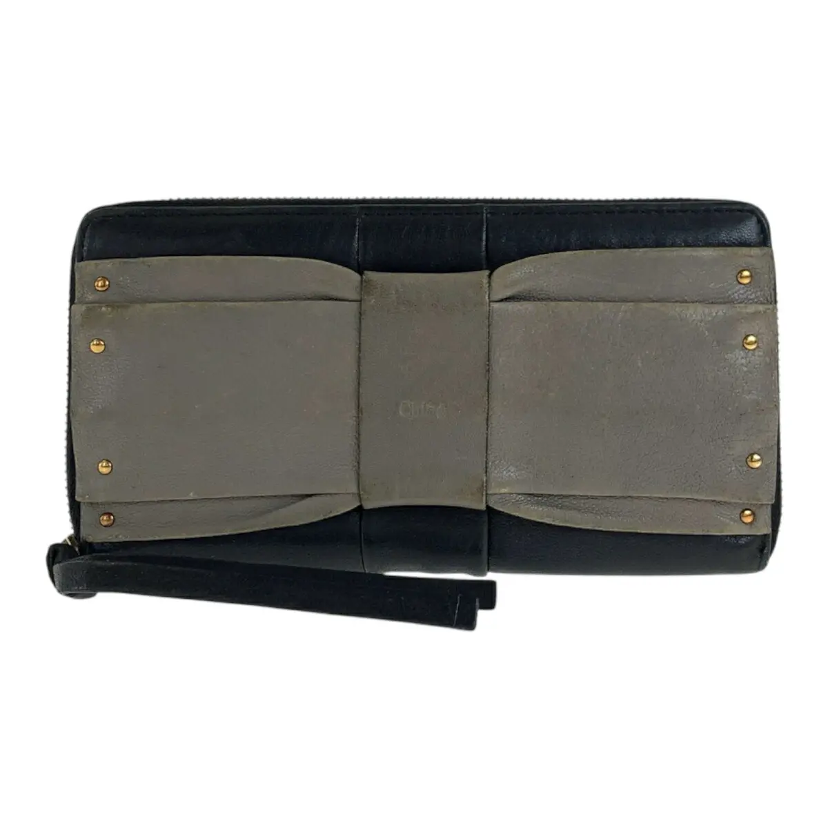 Pre-owned Chloé Calfskin Small Leather Goods Chloe June Leather Long Wallet