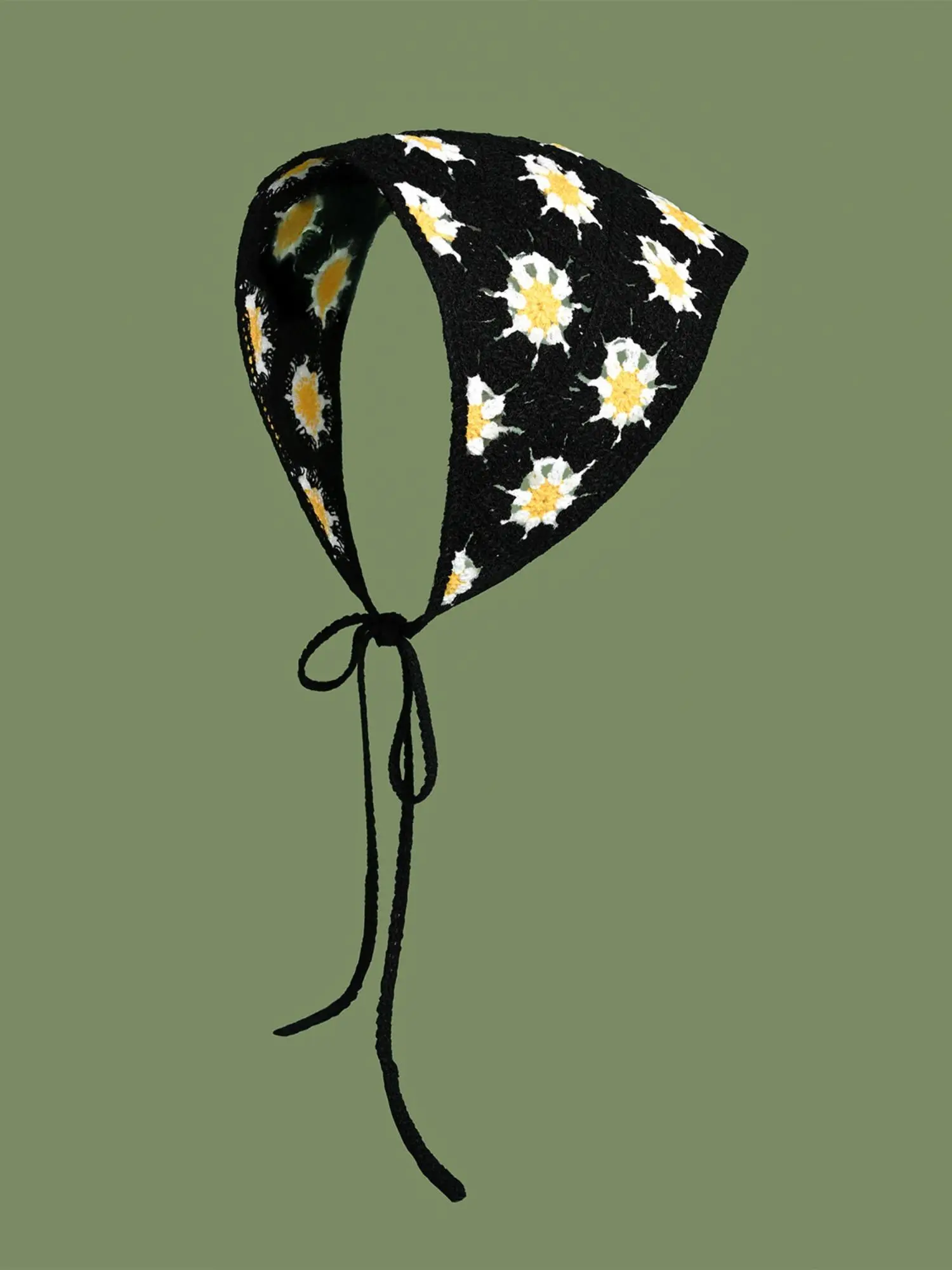Women's Floral Print Crochet Headscarf, Casual Versatile Scarf for Women & Girls, Fashion Accessories for Daily Wear