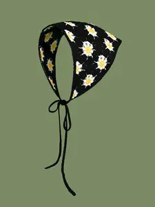 Women's Floral Print Crochet Headscarf, Casual Versatile Scarf for Women & Girls, Fashion Accessories for Daily Wear
