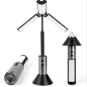 Multifunctional Camping Retractable Light, 270° Angle Adjustable LED Lantern with Detachable Lampshade, USB Rechargeable Outdoor Camping Light