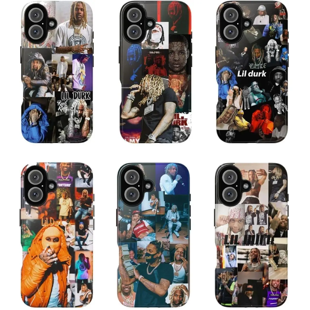Lil Durk Phone Case Suitable for iPhone 17-11 Pro Max/Plus and  Samsung Galaxy S23-25, Rap Collage Aesthetic Cover, Drill Hip Hop Street Art Design, Trendy Protective Case T