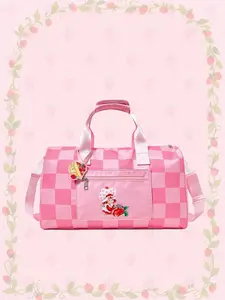 Strawberry Shortcake Women Vintage Cute Cartoon Pattern Travel Tote Bag With Handle And Strap
