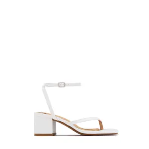 Letty Chunky Mid Heels - White Letty Chunky Mid Heels - White