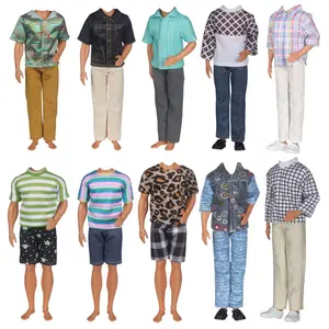 20 PCS Doll Clothes Set= 10 Tops+10 Pants Fashion Trousers Shirt Outfit Casual Jacket Pants Dress up Casual Clothes for 12 inch Boy Friend Doll Accessories Toys Halloween,Thanksgiving Day,Xmas Gift (Dolls Not Included Only the Clothes)
