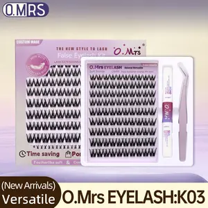 O.MRS K03 False Eyelash Kit – All-in-1 Cluster Lashes, 7-Day Wear, Natural Look, Soft & Lightweight, Bond & Seal Included, Easy Apply