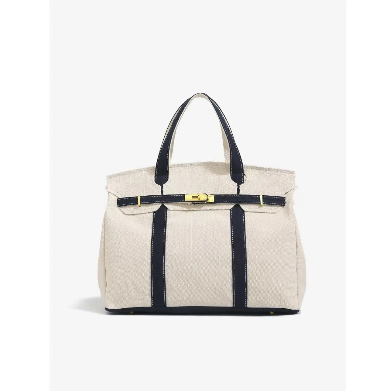 2026 New Arrival Canvas Tote Bag for Women Luxurious Niche Design Color-Blocked Handbag Spacious Commuter Tote Versatile Everyday Bag with Intentional Distressed Look & Lightweight Material