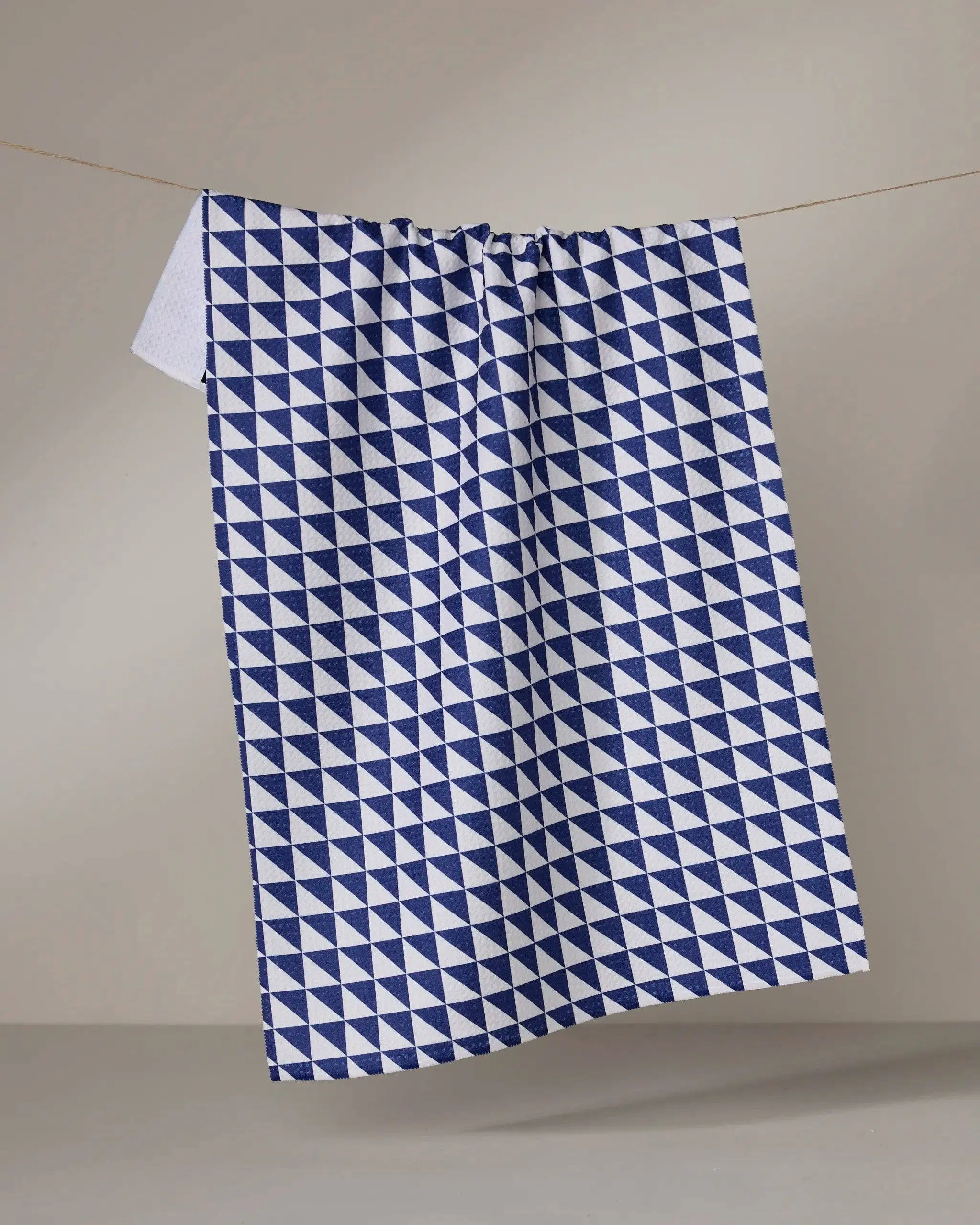 Geometry Blue Whirl Tea Towel