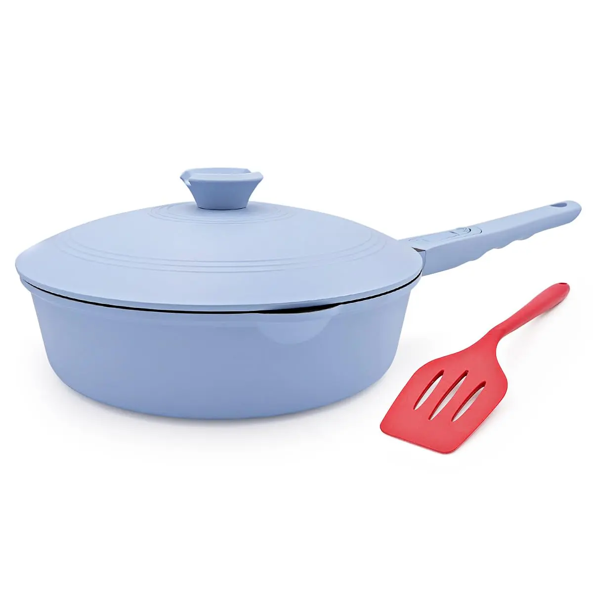 Feed the Whole Family! WENZHUO 12 Inch 5Qt Nonstick Deep Saute Skillet with Lid & Detachable Handle, All Stovetop & Oven Safe (PFOA-Free)