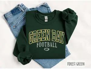Vintage Green Bay Football Crewneck Sweatshirt, Green Bay Fan Crewneck, Sunday Football T-Shirt, Green Bay Football Jersey