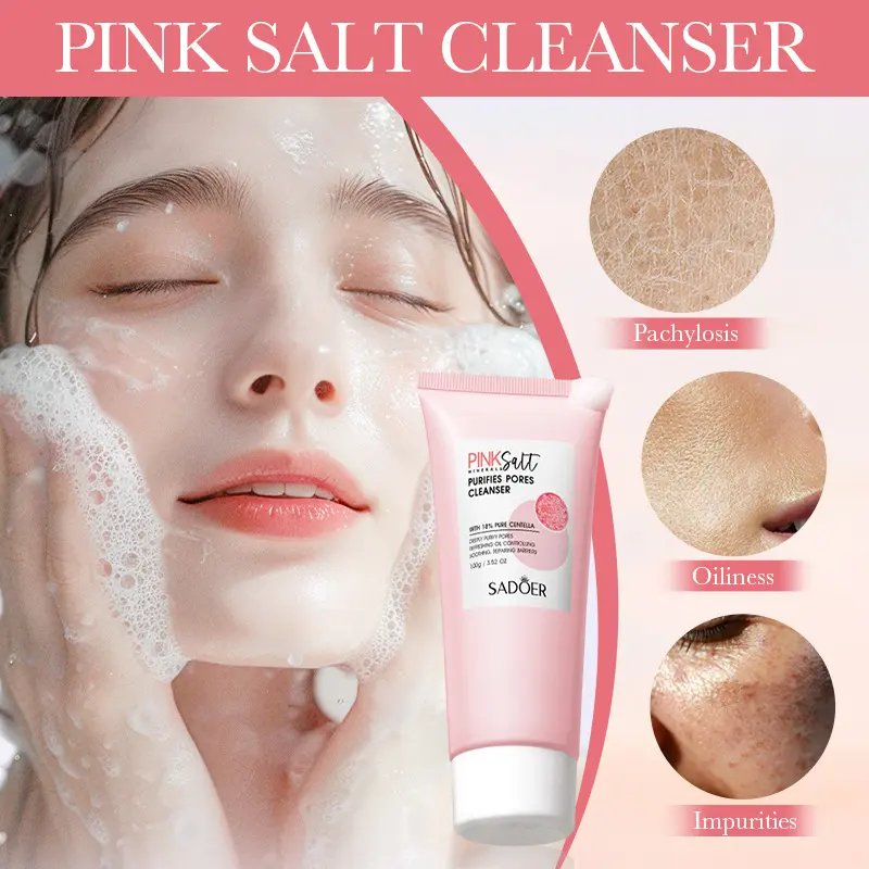 Himalayan Pink Salt Cleanser Cleansing Balm Oil Control Pore Clean Brightening Facial Cleansing Product