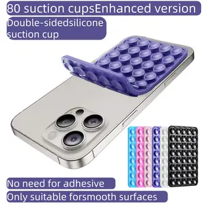 Silicone Suction Cup Phone Case Mount,80 silicone suction cup holders，Count Double Sided Phone Holder Mount, Hands-Free Strong Grip Holder for Selfies and Videos, Phone Accessories