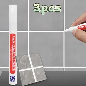 3-Pack Waterproof Tile Grout Repair Pen, Wall Brick Crack Filler, Anti-Mold Grout Sealer, Ceramic Bathroom Paint Cleaner