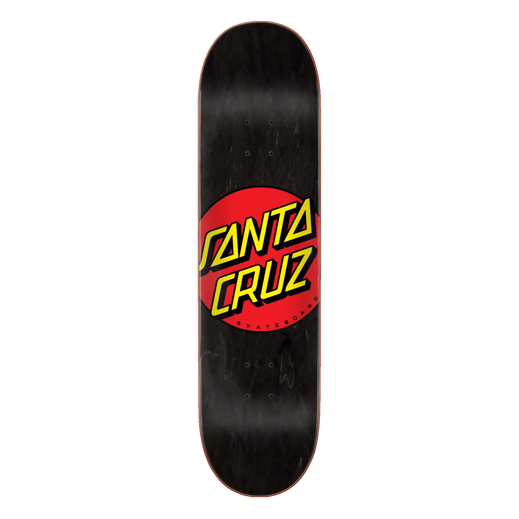 8.25x31.8" Classic Dot Santa Cruz Skateboard Deck, Maple Plywood Construction, Medium Concave, Symmetric Kick Design