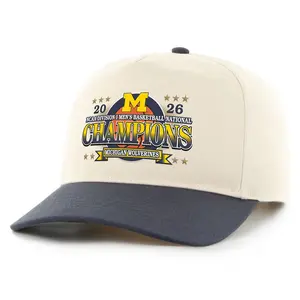 Men's Basketball National Basketball NCAA 2026 M-Michigan Embroidered Baseball Cap Custom Thread Color Vintage Soft Cotton Adjustable Hat Trendy Streetwear Gift for Men & Women