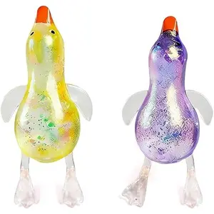 Cute Duck Squishy Sugar Stress Ball,Soft Duck Stress Relief Slow Rise Relaxing Sensory Fidget Toy for Anxiety Relief, Suitable for Adult use in Offices and Homes(Blue)