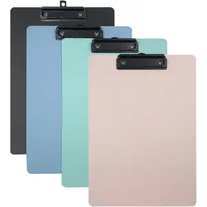8.5x11 Plastic Clipboards 4-Pack with Hanging Hook - Slim Durable Clip Boards in Assorted Colors,Standard Letter/A4 Size for /Teachers/Students, Office & Classroom Use