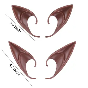 Elf Ears Brown Black Cosplay Fairy Elf Pixie Vampire Ears Soft Halloween Accessories Short Style