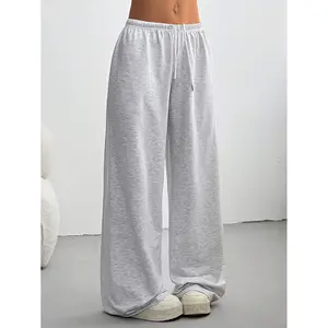 [Solid Color] Oversized Sports Pants Loose Lounge Pants Black & Gray Pants Streetwear Pants Women Outfits Casual Pants Daily Wear Pants