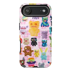 Funny Black Cat Creepy Cute Monster Doll Fuggler Red Fox Character Tough Phone Case. Indie Alternative Aesthetic Heavy Duty Shockproof Protective Cover for iPhone 17 Pro Max 16 Air 15 14 13 12 11. Gift.