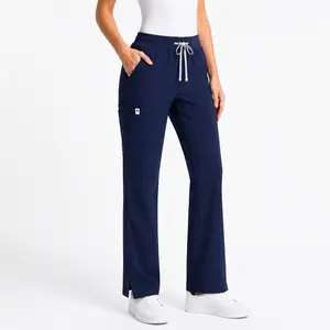 EADFLIE Women's Straight Leg Yoga Scrub Pants – 5 Pocket Stretch Nurse Work Pants for Healthcare Professionals, Soft & Comfortable Medical Uniform Bottoms