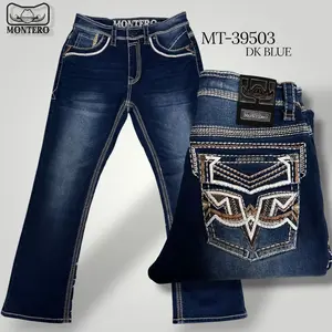 Montero Men's Blue Modern Boot Denim Jeans-MON 39503