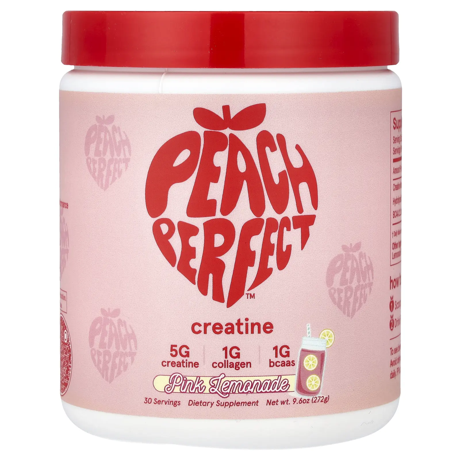 Peach Perfect Creatine, Pink Lemonade, 9.6 oz (272 g)