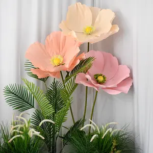1 set of 3 large paper flowers, giant poppies, wedding decoration props, road introduction, Internet celebrity props, photography, commercial beauty, display windows, wedding activities, festival dress, housewarming decoration, store scenery