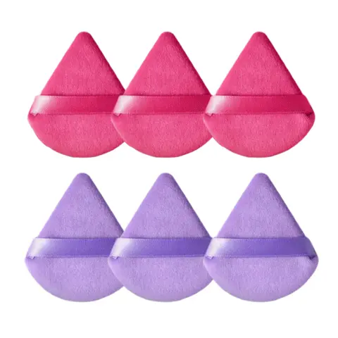 6pcs Triangle Powder Puff, Soft Makeup Sponge, Makeup Puffs, Dry and Wet Use Makeup Tool for Blending & Facial Detailing