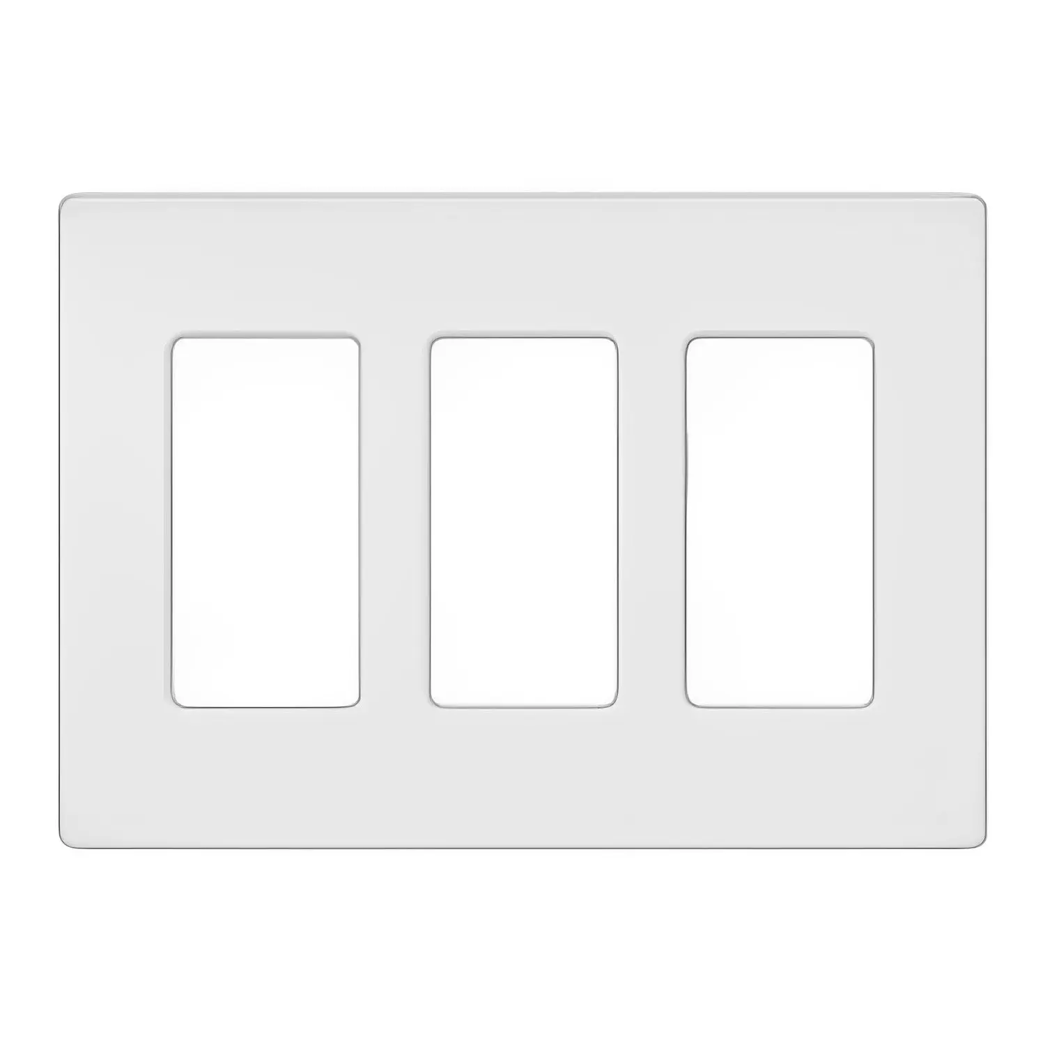 Lutron Claro 3-Gang Decorative Modern Light Switch Wallplate, Gloss Finish, Compatible with Diva, Maestro, Skylark, Sunnata, Luméa, Pico Wireless Models, Works with Full Line of Wiring Devices, Features Reflective Properties