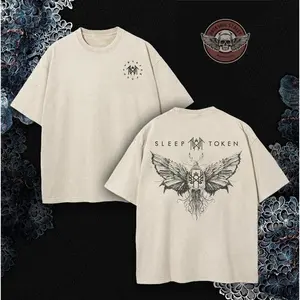 Sleep Token "Take Me Back To Eden" Butterfly Heavy Metal Shirt, Unisex Oversize Rock Band Washed Heavyweight Cotton T-shirt Gift For Rock Music Lovers