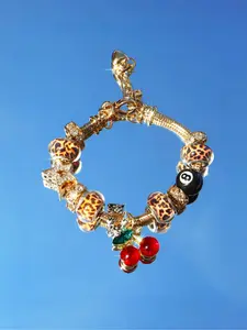 Women's Leopard Print Ball Pendant Bracelet, Rhinestone Snake Bone Chain, Vintage Punk Style Party Daily Wear Jewelry, Gothic Jewelry, Fashion Bracelets, Exquisite Bracelet