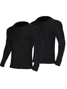 Men's Winter Casual Fitted Long Sleeve Plain Thermal Underwear Set Top, Lightweight Warm Bottoms for Skiing & Daily Wear, Two-Piece Pack