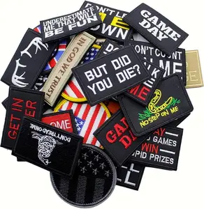 Random Bundle 12 Pieces Tactical Morale Patches, Embroidery Hook and Loop Mix Pack Patches for Tactical Gears, Vest, Uniforms