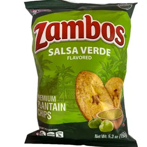 Yummies Zambos Premium Plantain Chips Salsa Verde or Ceviche 5.3 oz Honduran