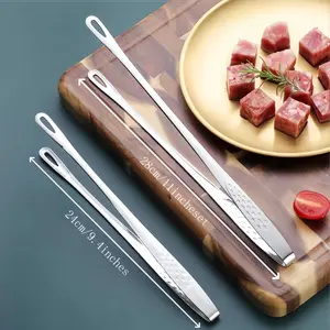 Stainless steel barbecue tongs [2-pack and 4-pack]. Chef's cooking tongs, suitable for holding food, steaks, salads, portable tools, essential kitchen utensils for home, indoor and outdoor camping and picnics.