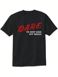 Dare Retro D.A.R.E.T-Shirt 90s Vintage Style Design Tee Short Sleeve Unisex Shirt