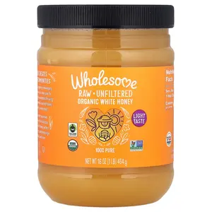 Wholesome Sweeteners Raw + Unfiltered Organic White Honey , 16 oz (454 g)