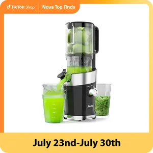 Cold Press Juicer Fits Whole Fruits, Aeitto Masticating Juicer Machines with Wide Feed Chute, Juice Extractor Machine Easy to Clean, High Juice Yield, Easy to Assemble, Self Feeding
