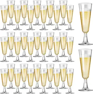 Plastic Champagne Flutes 40 Pack Disposable Champagne Glasses 5.5 Oz Clear Plastic Mimosa Glasses Acrylic Wedding Toasting Glasses for New Year 2024 Christmas Party Cocktail Cups Bulk