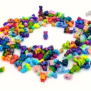 100-Piece Plastic 3D Printed Cat Statues - Cute Animal Design, Collectible Figurines, Modern Desktop Home Decor Accessory, Ideal Mini Gifts for Cat Lovers