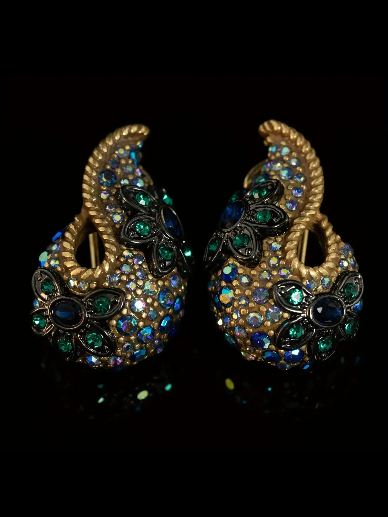 1 Pair of Retro and Antique Style Conch Colored Rhinestone Earrings with Creative Personality, Elegant Temperament for Women, Party and Vacation Earrings, Statement Earrings, Bling Stylish Accessory, High Quality Earrings, Earrings Jewelry