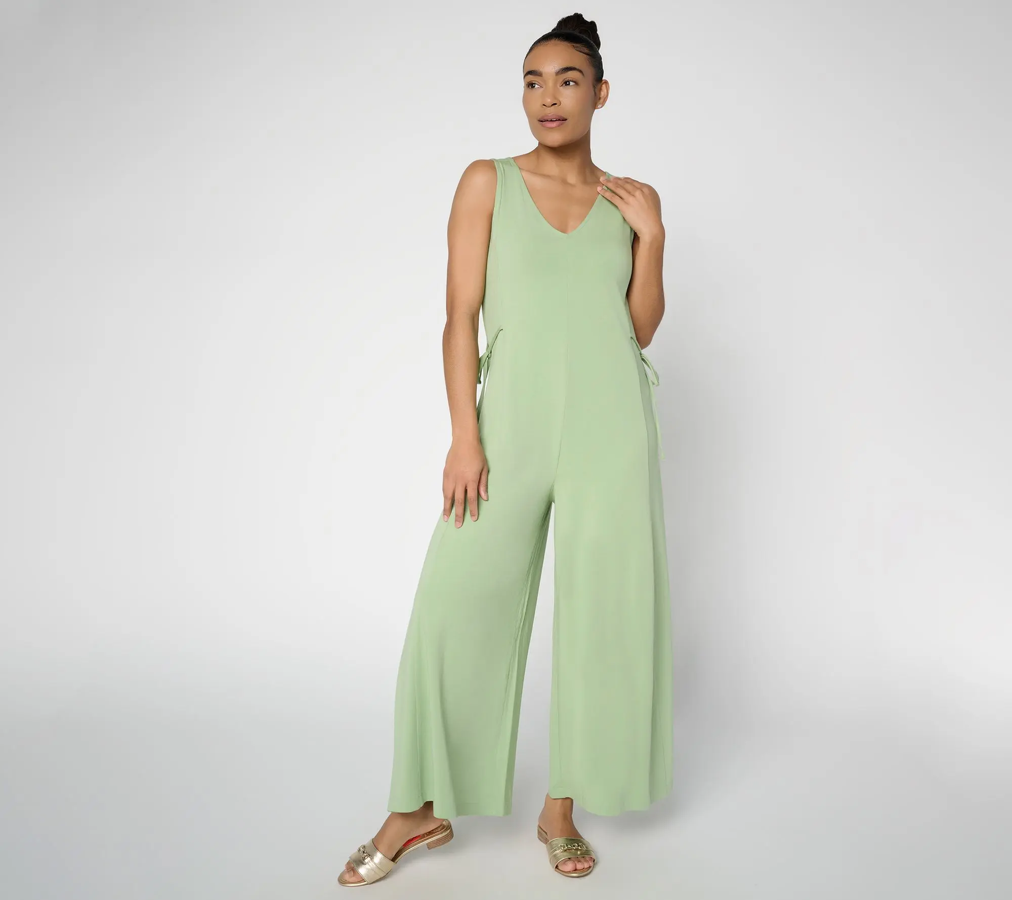 AnyBody Petite Cozy Knit Jersey All-Star Jumpsuit